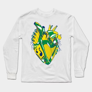 Brasil No 2 Musical Heart Long Sleeve T-Shirt